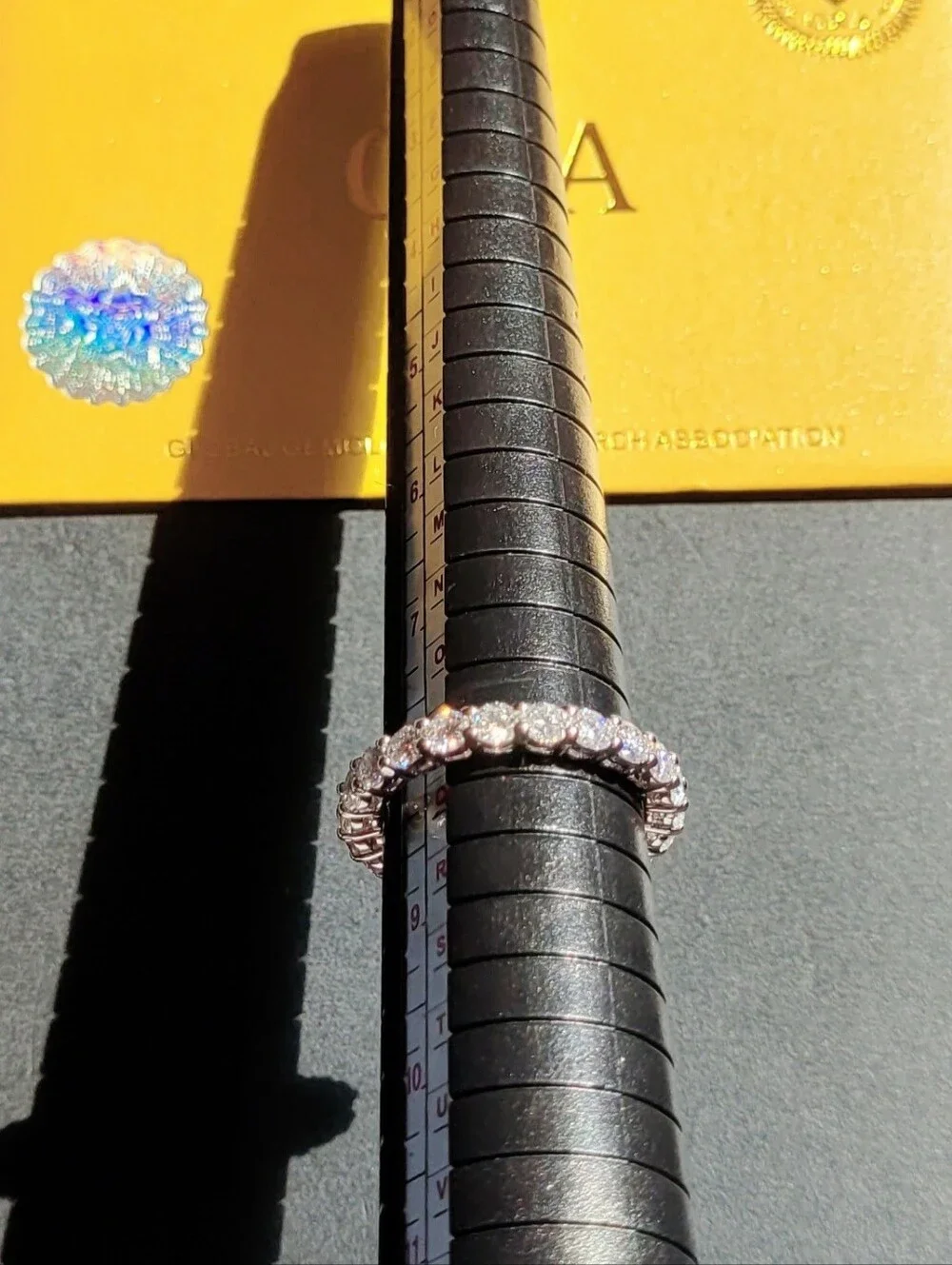 2.2ct Round Cut Moissanite Eternity Band Ring – White Gold Plated (Size 8)